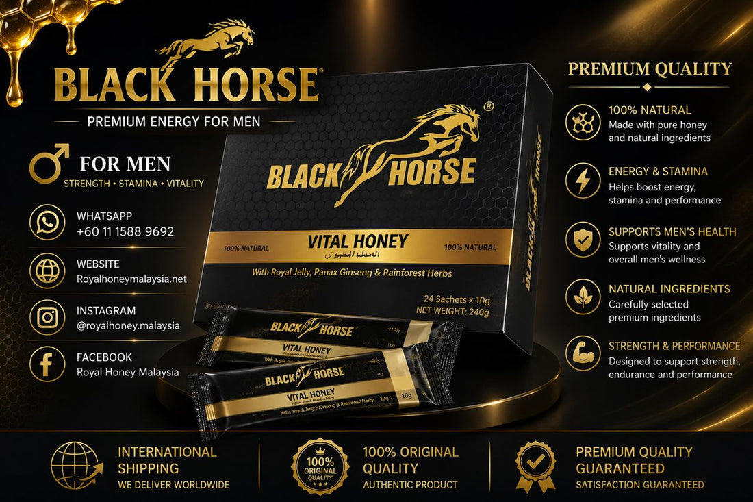Black Horse Vital Honey – Premium Energy & Vitality Honey Sachets
