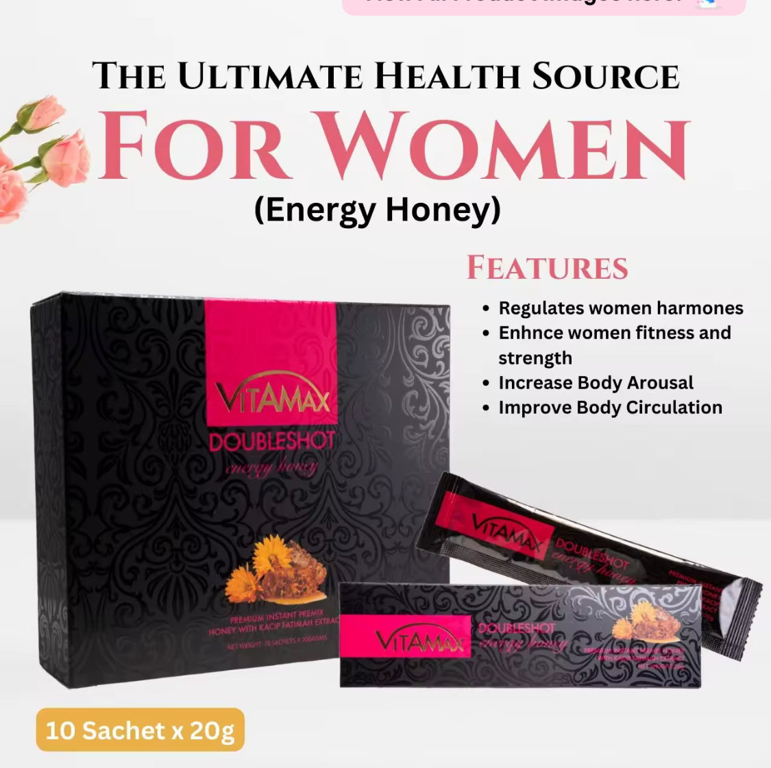 Vitamax Doubleshot Energy Honey for Women (10 Sachets x 20g)