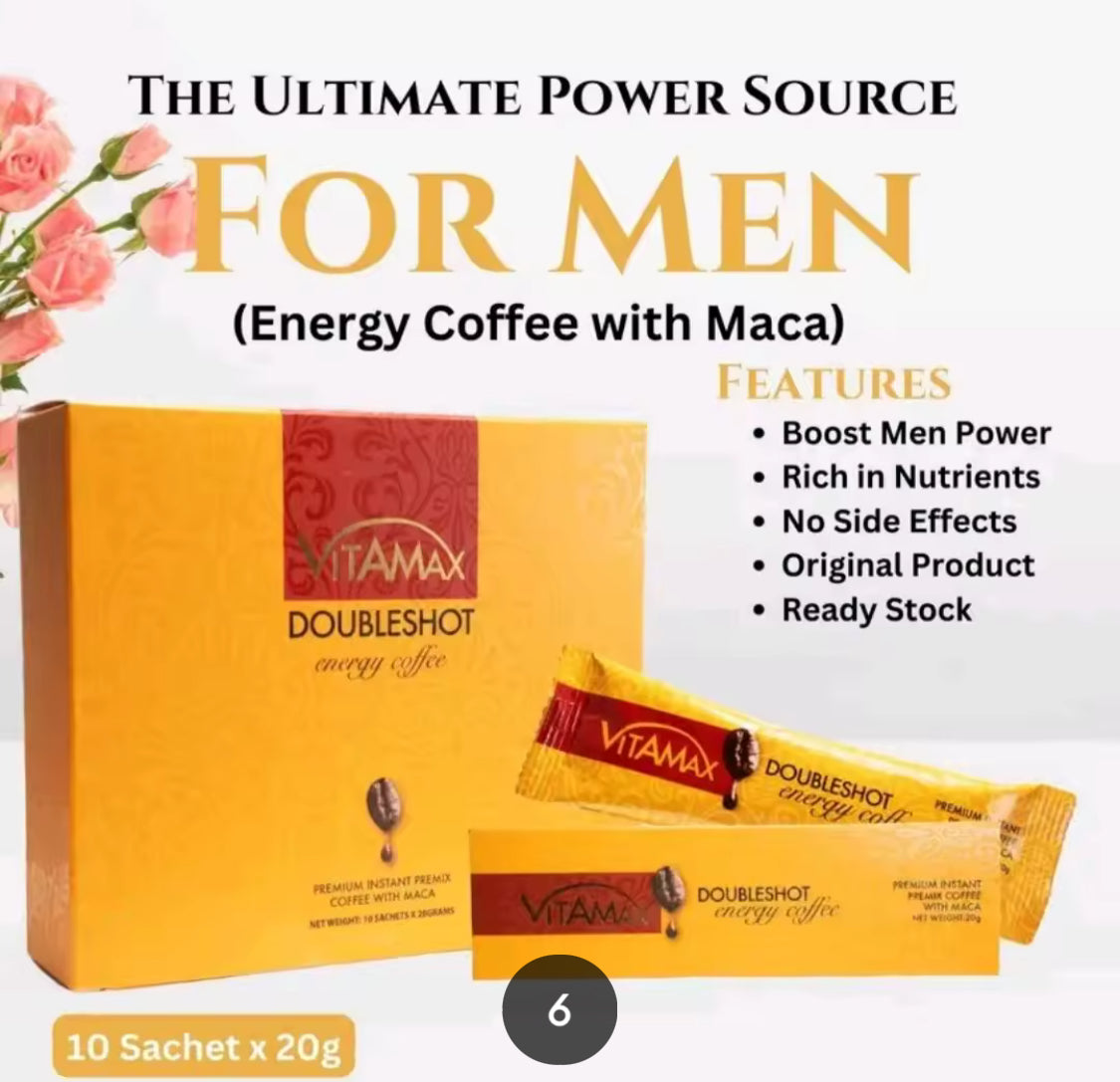 Vitamax Doubleshot Energy Coffee for Men (10 Sachets x 20g)