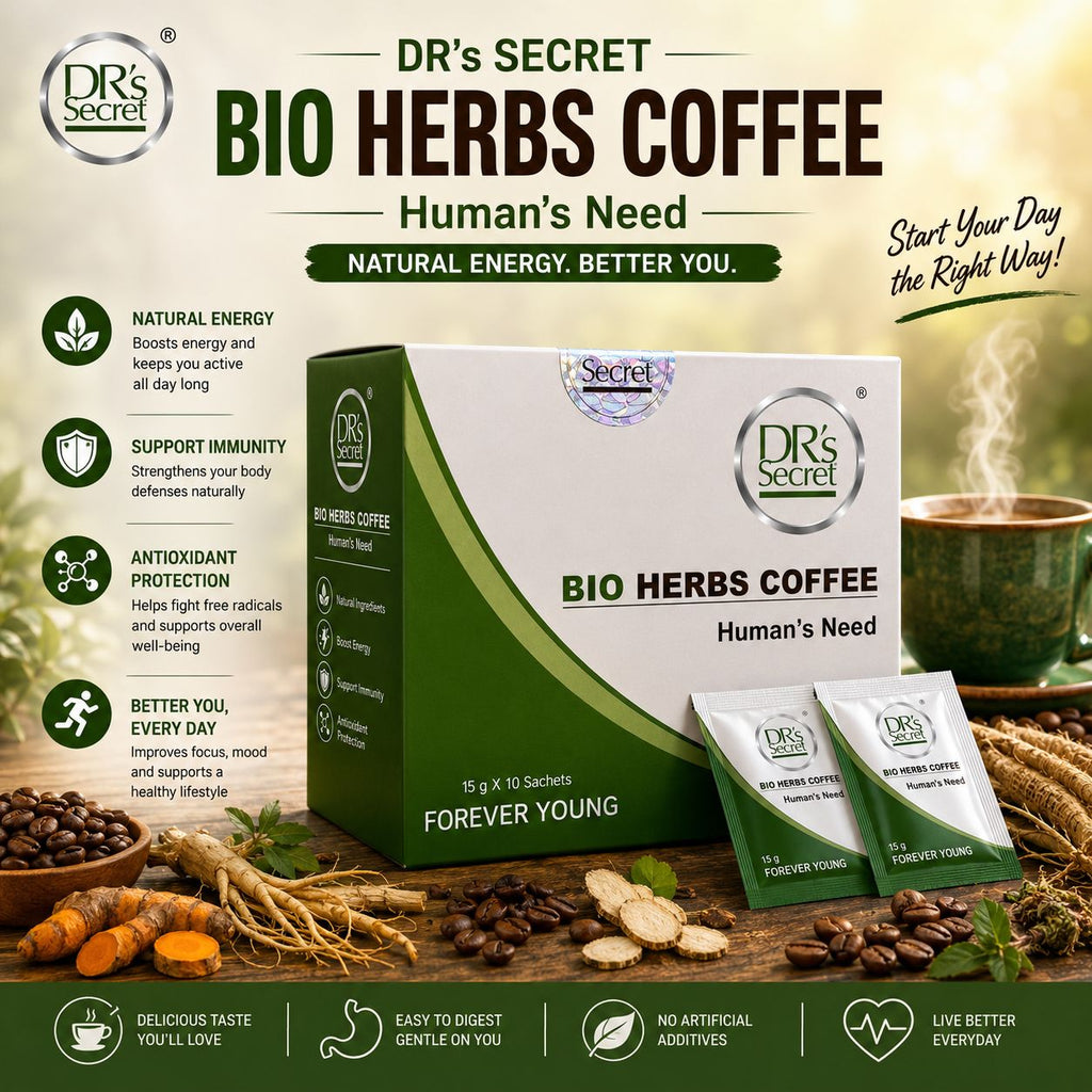 DR’s Secret Bio Herbs Coffee – Premium Herbal Coffee | 15g × 10 Sachets