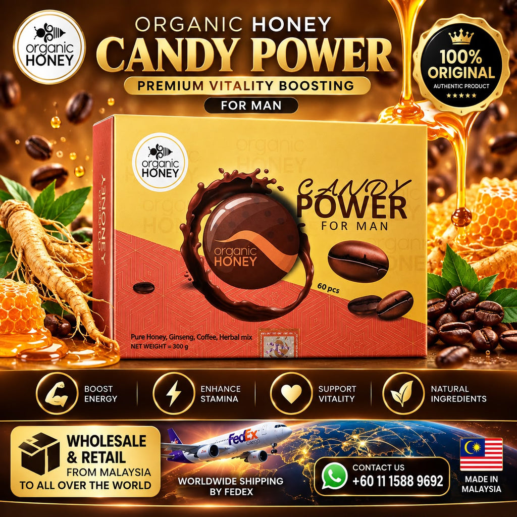 Organic Honey Candy Power for Men – 60 Pieces | 300g