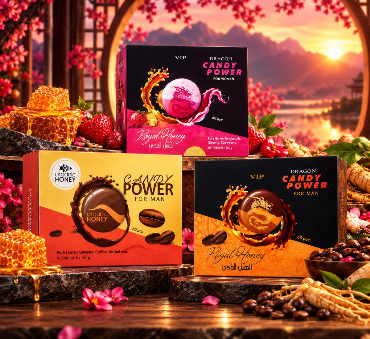 Dragon Candy Power for Men – 60 Pieces (300g) | Malaysian Royal Honey Herbal Candy