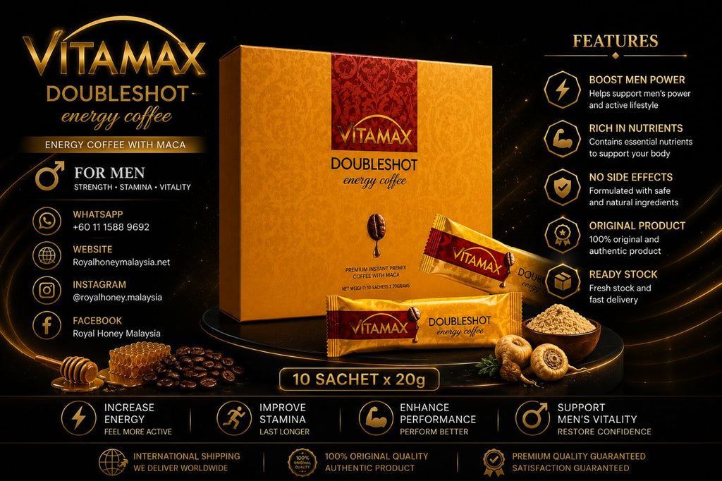 Vitamax Doubleshot Energy Coffee for Men (10 Sachets x 20g)