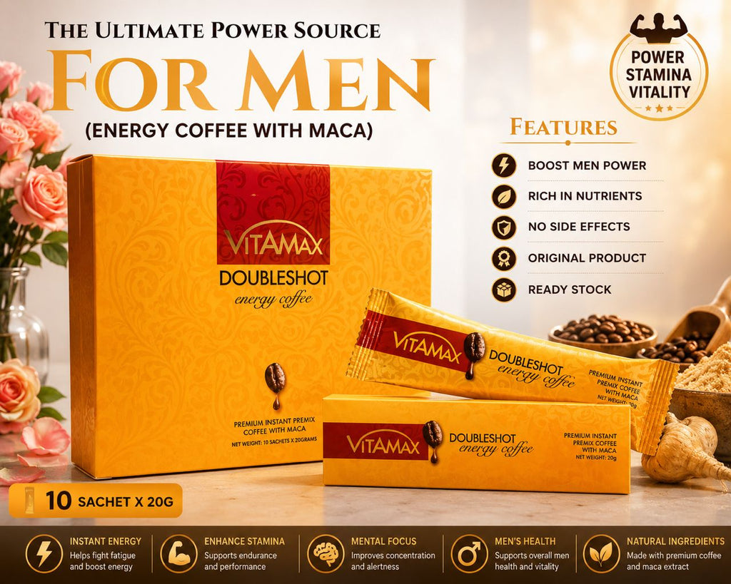 Vitamax Doubleshot Energy Coffee for Men (10 Sachets x 20g)